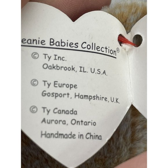 Ty 1999 Signature Bear Beanie Baby With Tag Vintage 9” Plush Bear With Heart Tag - Picture 8 of 10
